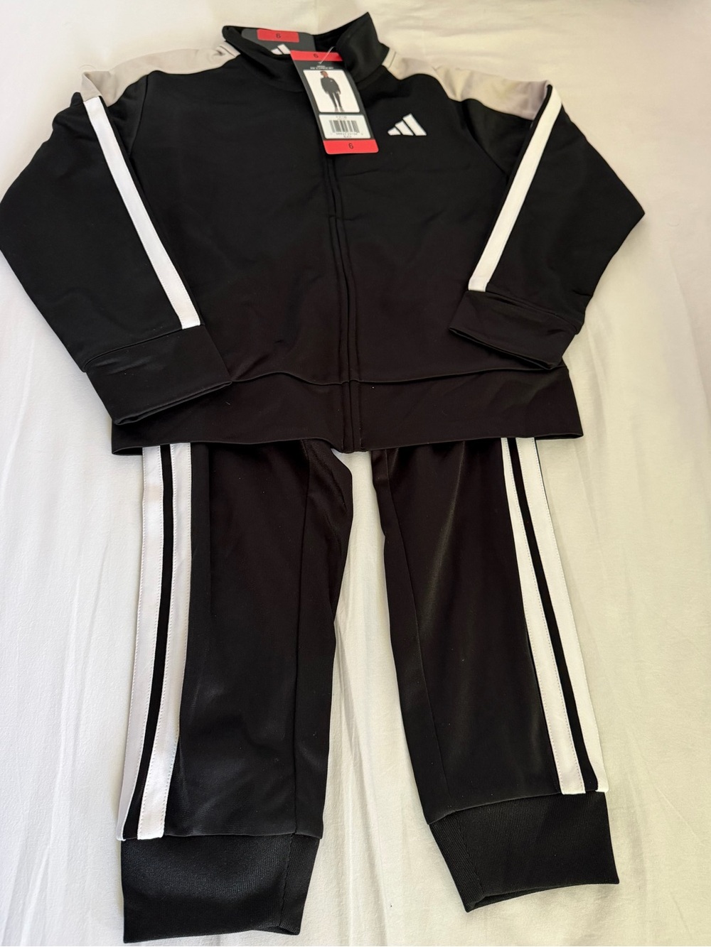 adidas Black and White Youth 2-Piece Athletic Set